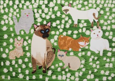 in the Garden  of the Cat Cafe 65x91캔바스에 아크릴2020 (1)