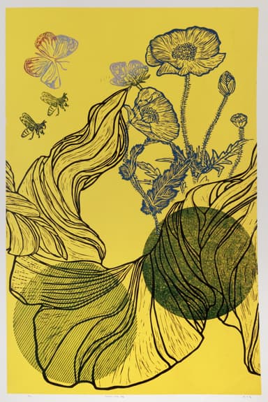 가든Garden 2022 Woodcut on Fabriano 105x75cm